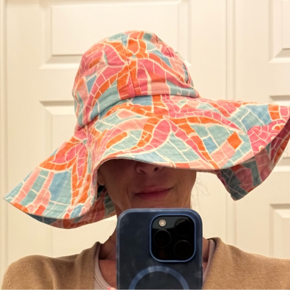 Barbara Gerwit Multicolor 100% Canvas Cotton Extra Wide Brim Sun Hat - Picture 6 of 8